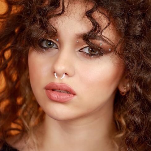 18 PCS أكريليك الحاجز Pincher Tapers C شكل حدوث حدوث حصان بوفالو حلقات نماذج ، طقم تمدد الأذن الأنف ، الحجم من 14 جم إلى 00G in Kuwait