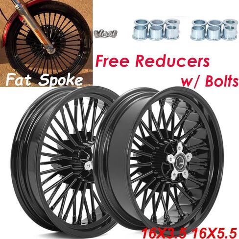 Tofr 16x3.5 16x5.5 Gloss Black Front Rims Rims 36 Fat Sbokes بدون أنابيب لـ Harley Dyna Fat Bob FxDF 2008-2017 2009 2010 2011 2013 2014 2015 2015 2015 in Saudi Arabia