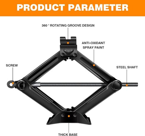 مجموعة Car Jack Kit ، مقص جاك ، مقص مقص للسيارة 2 طن (4409 رطل) مجموعة أدوات أدوات إطارات جاك أدوات Universal مع مقبض كرنك ، مقبس رفع ثقيل ، مجموعة متغيرة الإطارات المحمولة لسيارة شاحنة السيارة سيار in Saudi Arabia