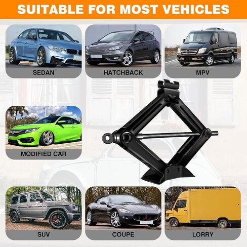 مجموعة Car Jack Kit ، مقص جاك ، مقص مقص للسيارة 2 طن (4409 رطل) مجموعة أدوات أدوات إطارات جاك أدوات Universal مع مقبض كرنك ، مقبس رفع ثقيل ، مجموعة متغيرة الإطارات المحمولة لسيارة شاحنة السيارة سيار in Saudi Arabia