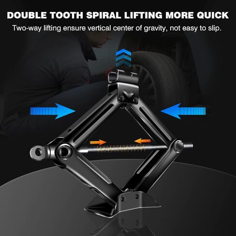 مجموعة Car Jack Kit ، مقص جاك ، مقص مقص للسيارة 2 طن (4409 رطل) مجموعة أدوات أدوات إطارات جاك أدوات Universal مع مقبض كرنك ، مقبس رفع ثقيل ، مجموعة متغيرة الإطارات المحمولة لسيارة شاحنة السيارة سيار in Saudi Arabia