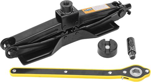 جاك المقص الأسود للسيارة - 2 طن من الصلب القوي المصعد مع جهد التوفير مقبض Ratchet ، وسعة 2 طن ، و Universal Car Emergency & Jack Tool Kit للسيارات والشاحنات in Kuwait