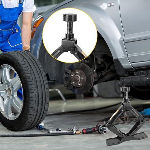جاك المقص الأسود للسيارة - 2 طن من الصلب القوي المصعد مع جهد التوفير مقبض Ratchet ، وسعة 2 طن ، و Universal Car Emergency & Jack Tool Kit للسيارات والشاحنات in Kuwait