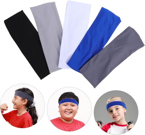 Toyvian 5pcs Breathable Elastic Sweatbands for Outdoor Running Basketball Football and Sports Activities for Teenagers in Saudi Arabia