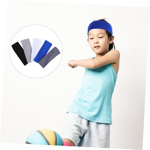Toyvian 5pcs Breathable Elastic Sweatbands for Outdoor Running Basketball Football and Sports Activities for Teenagers in Saudi Arabia