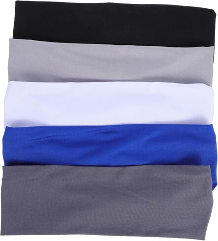 Kisangel 5pcs Elastic Sweat Wicking Hairbands for Youth Football Basketball Running Breathable Stylish Design for Boys in Saudi Arabia