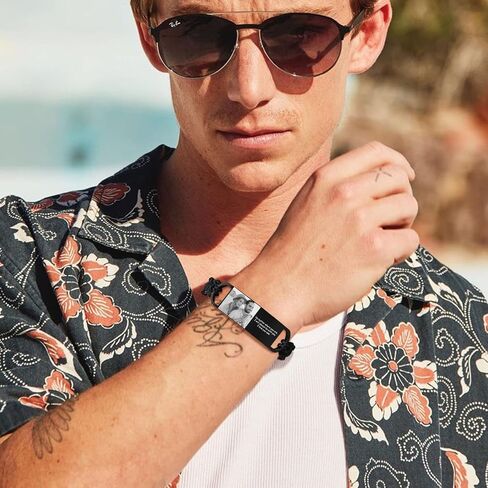 سوار صور مخصص مخصص للرجال ، هدايا مخصصة له ، صورة مخصصة ، اسم نص محفور معرف الفولاذ المقاوم للصدأ معرف المجوهرات المعصم in Kuwait