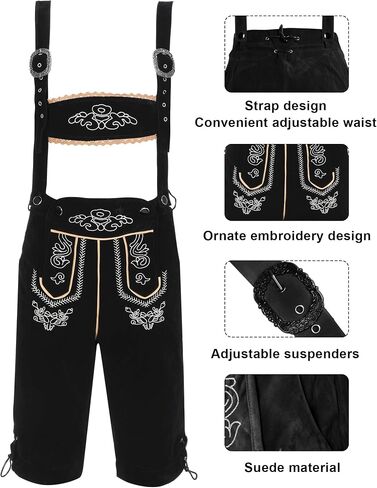 Toulite German مهرجان أكتوبر الأزياء مجموعة الرجال Lederhosen الزي قميص بافاري القبعة الجوارب القدح البيرة للمهرجان in Saudi Arabia