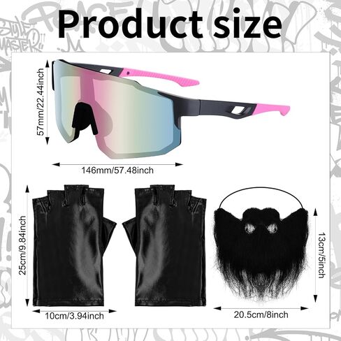 4 Pcs Halloween Game Garbageman Costume 2025 Movie Costume Accessories Include Wig Leather Gloves Glasses and Fake Beard for Cosplay Party in Saudi Arabia