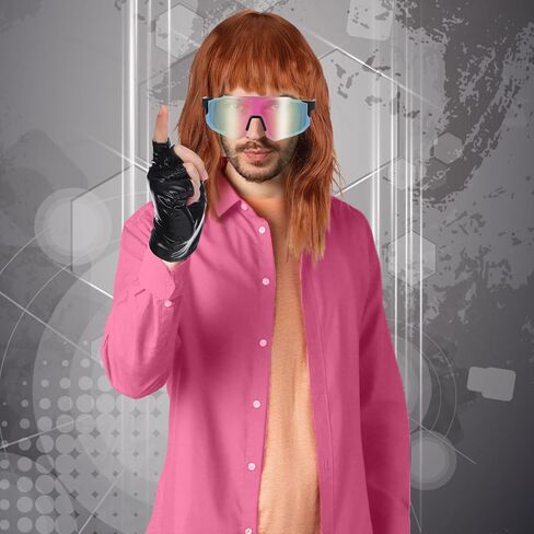 4 Pcs Halloween Game Garbageman Costume 2025 Movie Costume Accessories Include Wig Leather Gloves Glasses and Fake Beard for Cosplay Party in Saudi Arabia