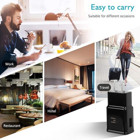 Adaptive Fast Charging USB Wall Charger Adapter Compatible Samsung Galaxy S21 S20 S10 S6 S7 S8 S9 / Edge/Plus/Active, Note 5 8, Note 9, Note 10, LG Quick Charge, Android Phone Travel Plug in Saudi Arabia
