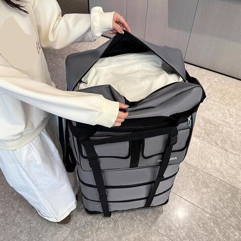 أمتعة قابلة للتوسيع 110 لتر ، حقيبة 40 بوصة مع عجلات ، أمتعة قابلة للطي مع عجلات ، حقيبة واق من دفاع مع عجلات ، suitcasewith2handle wrap 2fixing أحزمة 1 Shoulder (أسود) in Kuwait