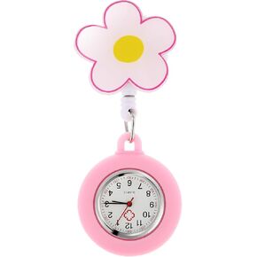 iplusmile Retractable Nurse Watch for Nurses Doctors, Portable Lapel Watch Clip-on Hanging Nurse Watches Cute Silicone Cover in Saudi Arabia