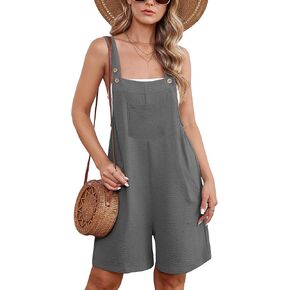 Rompers For Women Summer Casual Short Overalls Sleeveless Adjustable Loose Women's Jumpsuits with Pockets 2025 in Saudi Arabia