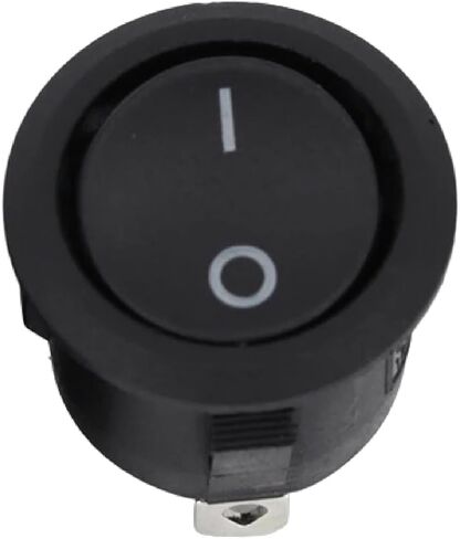LED Illuminated Round Rocker Switch, 20mm, 12V/24V DC, 250V AC, 2/3/4 Pin, Black (3Pin redlight ON-Off 1Pcs) in Saudi Arabia