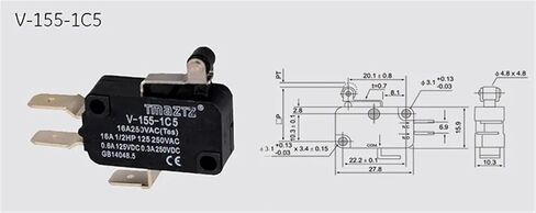 High-Strength Shell V-155 Limit Switch, Impact Resistance, Good Heat Resistance, High Precision Action Position Micro Switch in Saudi Arabia
