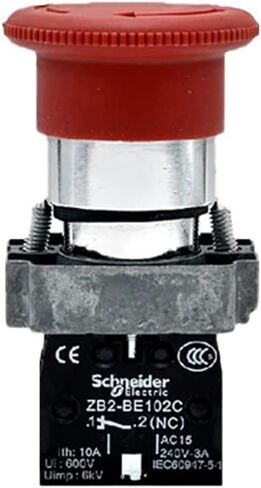 Mushroom Head Emergency Stop Button XB2BS542C Rotary Reset 1 Normally Closed Emergency Stop Switch 22mm Metal Emergency Stop in Saudi Arabia