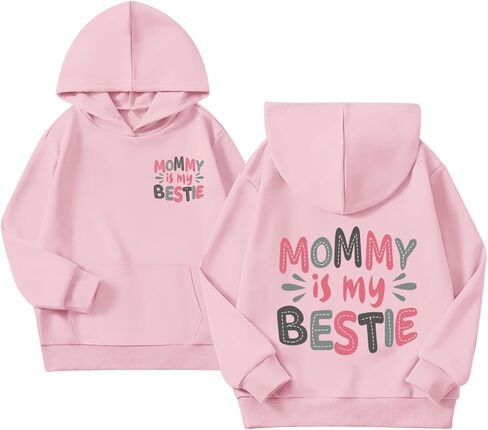Keevici لطيف هوديس preppy للفتيات Mommy و Me Switshirts Kids Graphic Kawaii هوديي الأم ابنة القطن بولوفر in Kuwait