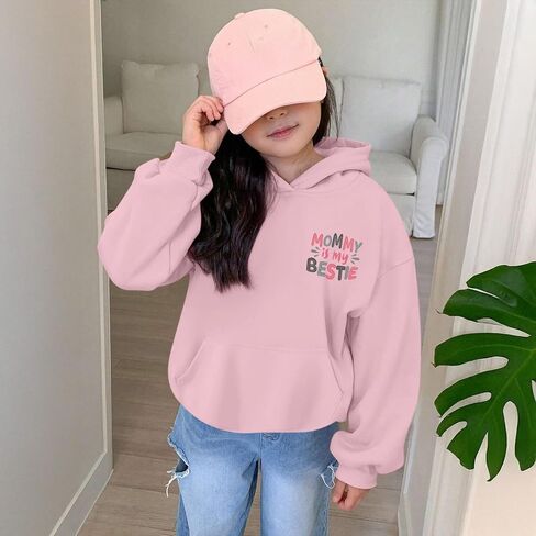 Keevici لطيف هوديس preppy للفتيات Mommy و Me Switshirts Kids Graphic Kawaii هوديي الأم ابنة القطن بولوفر in Kuwait