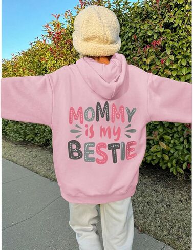 Keevici لطيف هوديس preppy للفتيات Mommy و Me Switshirts Kids Graphic Kawaii هوديي الأم ابنة القطن بولوفر in Kuwait