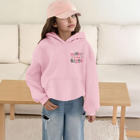 Keevici لطيف هوديس preppy للفتيات Mommy و Me Switshirts Kids Graphic Kawaii هوديي الأم ابنة القطن بولوفر in Kuwait