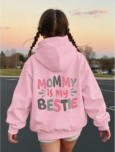 Keevici لطيف هوديس preppy للفتيات Mommy و Me Switshirts Kids Graphic Kawaii هوديي الأم ابنة القطن بولوفر in Kuwait