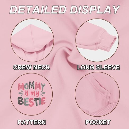 Keevici لطيف هوديس preppy للفتيات Mommy و Me Switshirts Kids Graphic Kawaii هوديي الأم ابنة القطن بولوفر in Kuwait