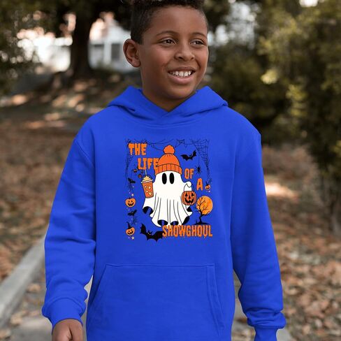 Life of a Showghoul Halloween Showgirl Vibes Youth-Sized Hoodie, Soft Fleece, Graphic Design in Saudi Arabia
