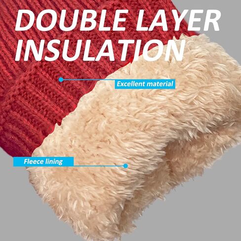 Winter Mittens Gloves for Women Warm Thermal Fleece Lining Thick Knit Soft Cozy Wool Mittens Gifts for Cold Weather in Kuwait