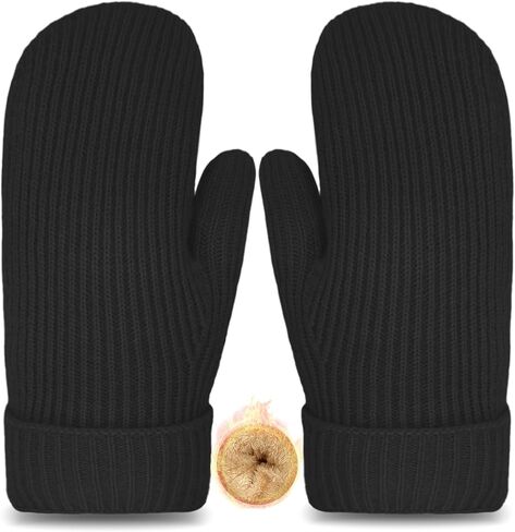 Winter Mittens Gloves for Women Warm Thermal Fleece Lining Thick Knit Soft Cozy Wool Mittens Gifts for Cold Weather in Kuwait