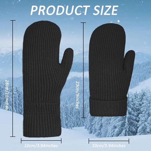 Winter Mittens Gloves for Women Warm Thermal Fleece Lining Thick Knit Soft Cozy Wool Mittens Gifts for Cold Weather in Kuwait