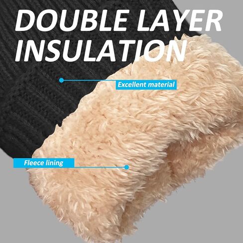 Winter Mittens Gloves for Women Warm Thermal Fleece Lining Thick Knit Soft Cozy Wool Mittens Gifts for Cold Weather in Kuwait