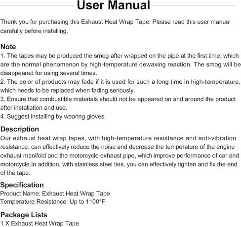 uxcell 5cm x 10m Black Heat Exhaust Pipe Wrap Tape Thermo Bandage for Motocycle Car in Saudi Arabia