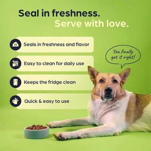 The Original Canned Dog Food Storage Container Patent Pending Reusable Airtight Can Cover Pet Food Sealer - Keeps Dog Food Can Fresh in the Fridge, Eliminates Odor, Easy to Use in Saudi Arabia