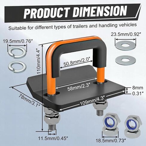 Gerguirry Trailer Hitch مشابك مضاد للحشرجة من 1.25 "إلى 2" حاملة شحنات شحن Tow Tow Hitch Hitch Huchice for Bike Rack ، Truck ، SUV ، RV Accessories ، Black ، 2pcs in Saudi Arabia