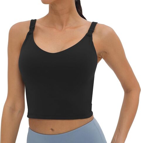 Foucome Nursing Tank Tops Longline Breastfeeding Workout Tops | V Neck, U Back, Nursing Sports Tank, Crop Top with Built in Bra in Kuwait