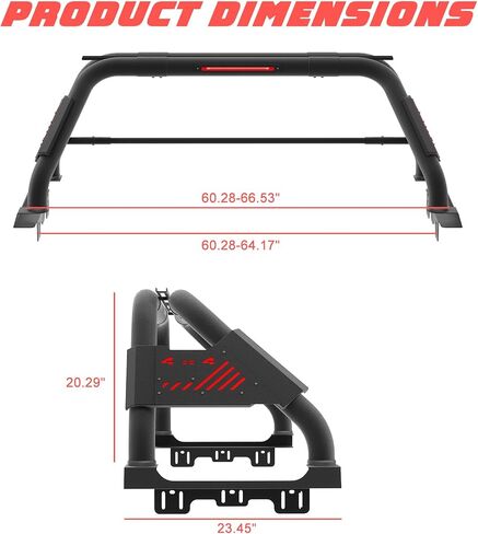 Sport Bar Roll Bar for Full Size Pickup Truck, Adjustable Sport Chase Rack Roll Bar Fit Ford F-150/F-250/F-350,Ram 1500/2500/3500,Silverado, Canyon,Tacoma,Tundra,JT Gladiator,GMC Sierra,Titan in Saudi Arabia