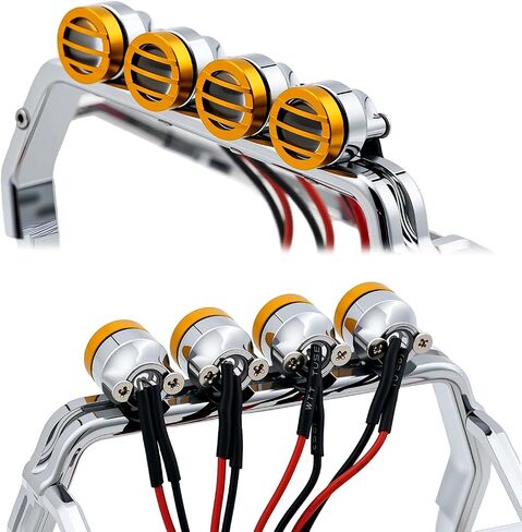 Aluminum Roll Bar with 4 LED Light Bar Roof Lamp Set for 1/18 TRX4M F-150 High Trail Crawler Truck,Chrome in Saudi Arabia