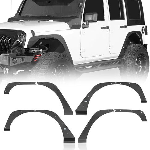 HOOKE ROAD JK Fender FLARE DELETE REMOVAL KIT FOR 2007-2018 JEEP WRANGLER JK & JKU UNLIMITED 2 أو 4 DOORS ، COVER LINER LINER LEAT in Kuwait