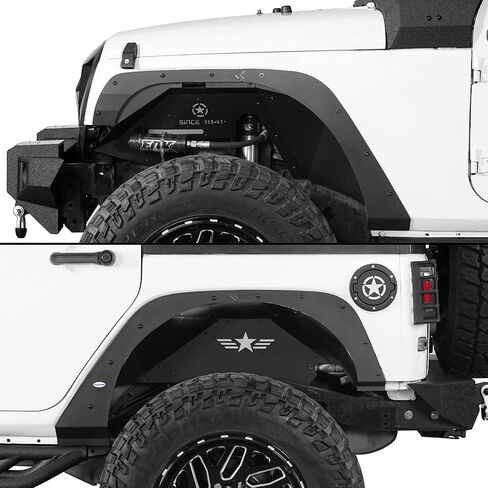 HOOKE ROAD JK Fender FLARE DELETE REMOVAL KIT FOR 2007-2018 JEEP WRANGLER JK & JKU UNLIMITED 2 أو 4 DOORS ، COVER LINER LINER LEAT in Kuwait