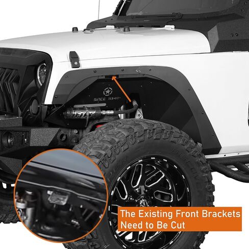 HOOKE ROAD JK Fender FLARE DELETE REMOVAL KIT FOR 2007-2018 JEEP WRANGLER JK & JKU UNLIMITED 2 أو 4 DOORS ، COVER LINER LINER LEAT in Kuwait