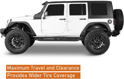 HOOKE ROAD JK Fender FLARE DELETE REMOVAL KIT FOR 2007-2018 JEEP WRANGLER JK & JKU UNLIMITED 2 أو 4 DOORS ، COVER LINER LINER LEAT in Kuwait