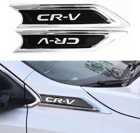 for Honda CRV 2017-2022 2Pcs ABS Chromed Air Vent Hood Intake Fender Trim Side Wing Fender Emblem Badge Decoration Cover Trim for Honda CRV 2017 2018 2019 2020 2021 2022 in Saudi Arabia