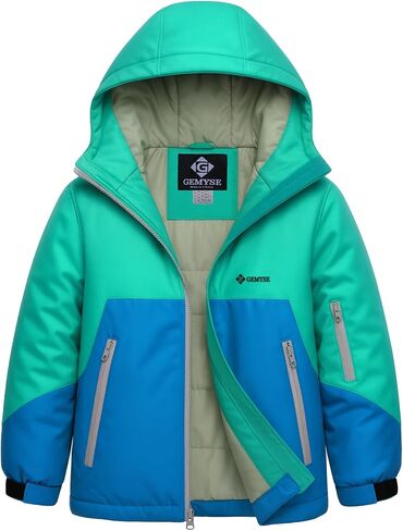 GEMYSE Boy's Waterproof Ski Snow Jacket Fleece Windproof Winter Jacket with Hood in Saudi Arabia