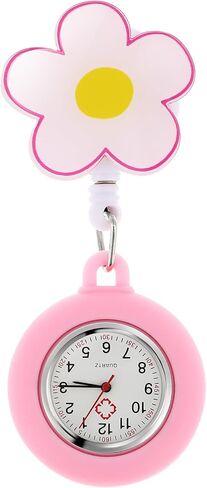 iplusmile Retractable Nurse Watch for Nurses Doctors, Portable Lapel Watch Clip-on Hanging Nurse Watches Cute Silicone Cover in Saudi Arabia