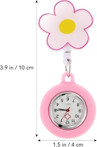 iplusmile Retractable Nurse Watch for Nurses Doctors, Portable Lapel Watch Clip-on Hanging Nurse Watches Cute Silicone Cover in Saudi Arabia