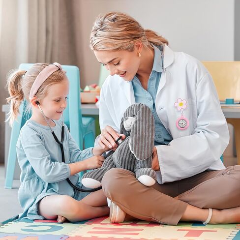 iplusmile Retractable Nurse Watch for Nurses Doctors, Portable Lapel Watch Clip-on Hanging Nurse Watches Cute Silicone Cover in Saudi Arabia