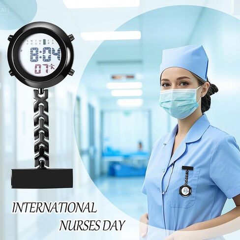 Avaner Nurse Fob Digital Watches: Pin-On Brooch Lapel Watching Pocket Watch for Decords Fansers in Saudi Arabia