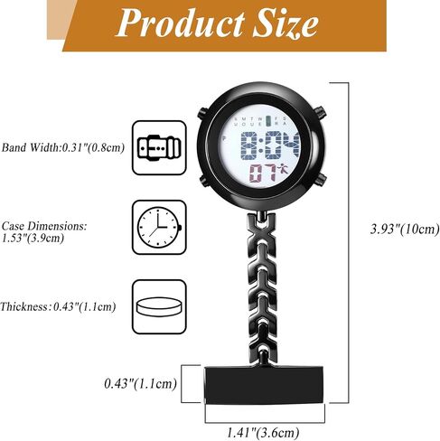 Avaner Nurse Fob Digital Watches: Pin-On Brooch Lapel Watching Pocket Watch for Decords Fansers in Saudi Arabia
