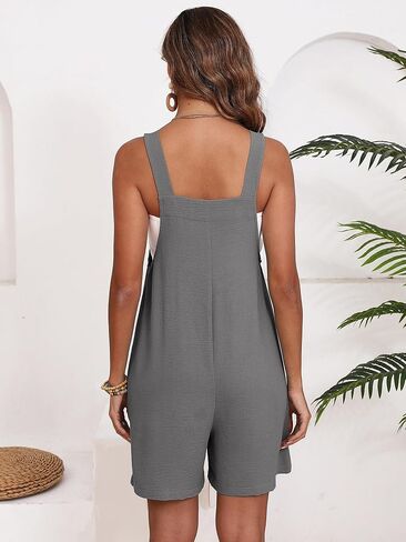 Rompers For Women Summer Casual Short Overalls Sleeveless Adjustable Loose Women's Jumpsuits with Pockets 2025 in Saudi Arabia
